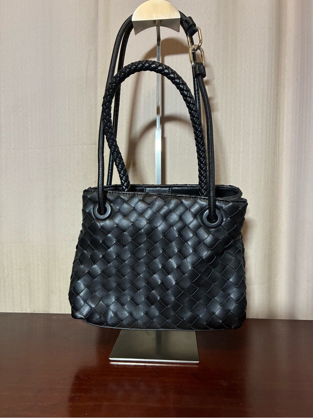 Anthropologie Black Woven Shoulder Bag NWT